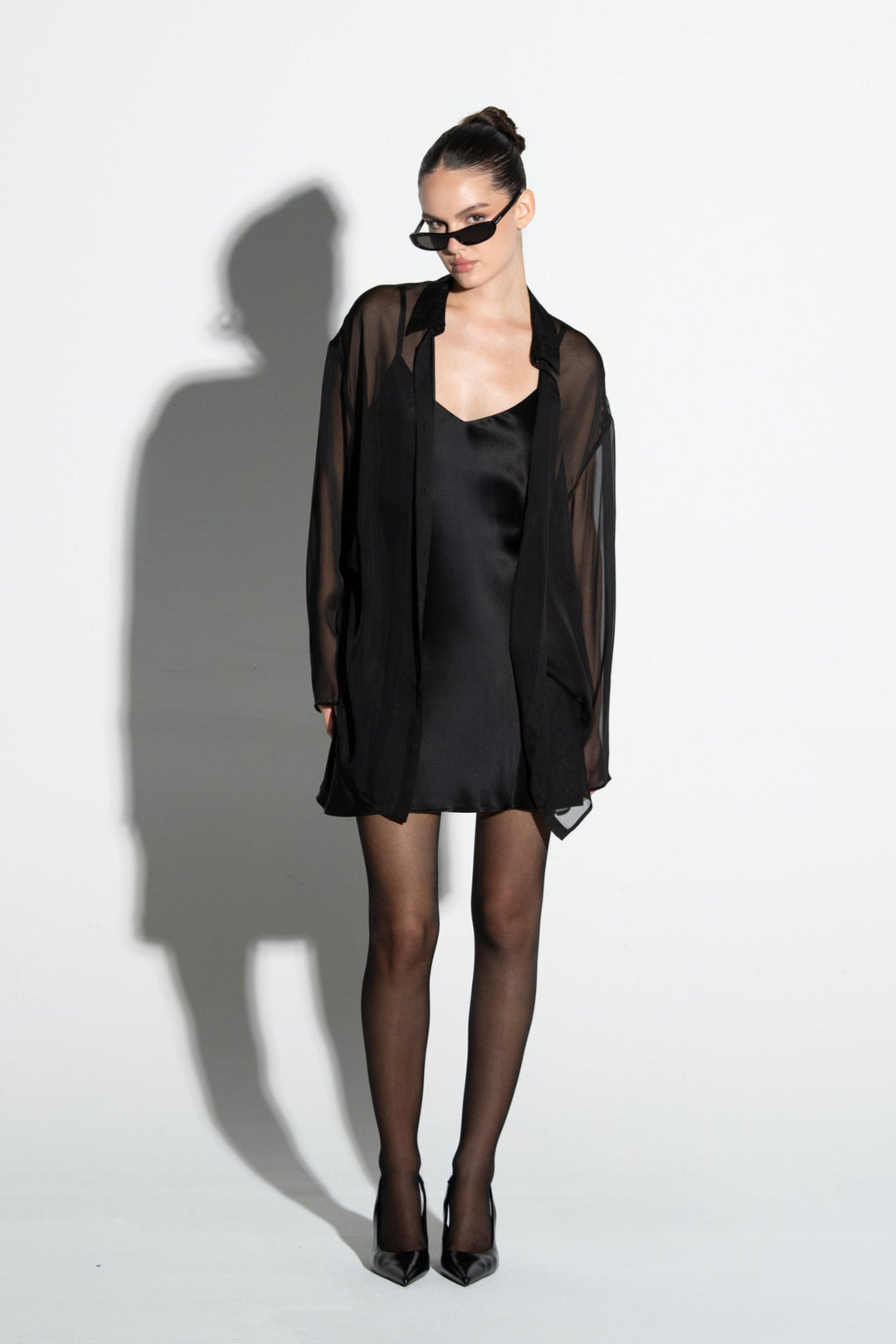 Silk Chiffon Blouse Short