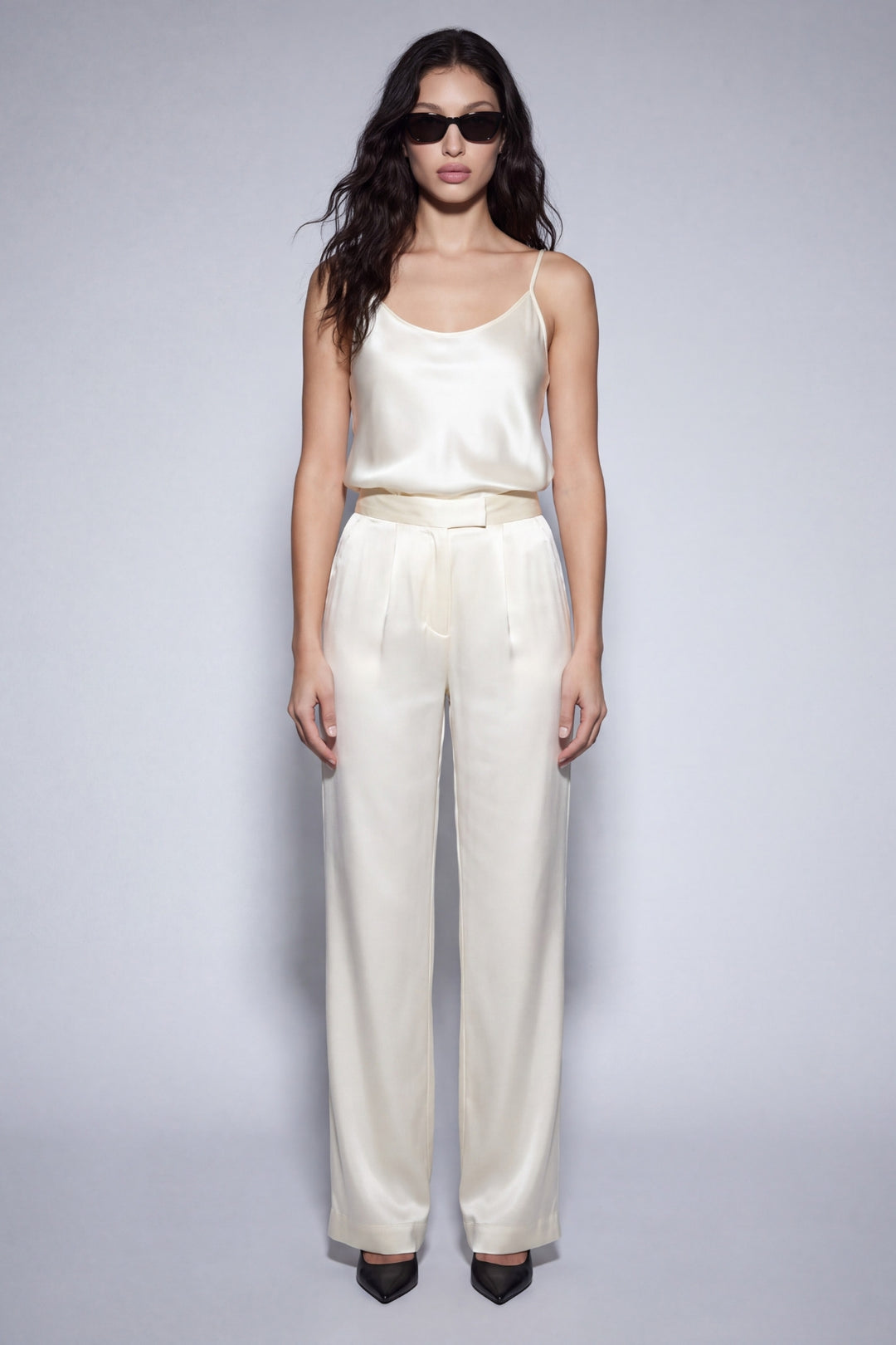 Ivory Silk Camisole & Pants Set