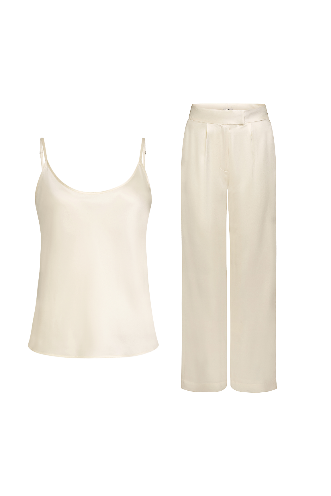 Silk Pants Set Ivory