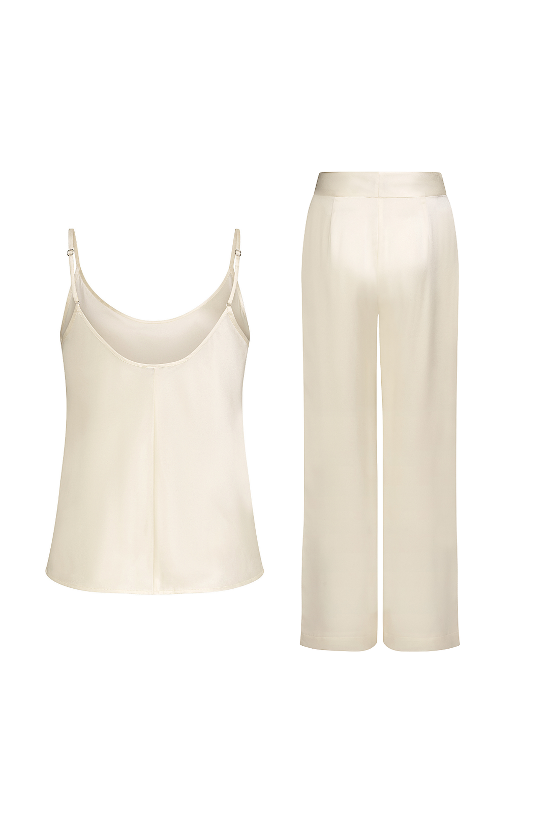 Silk Pants Set Ivory
