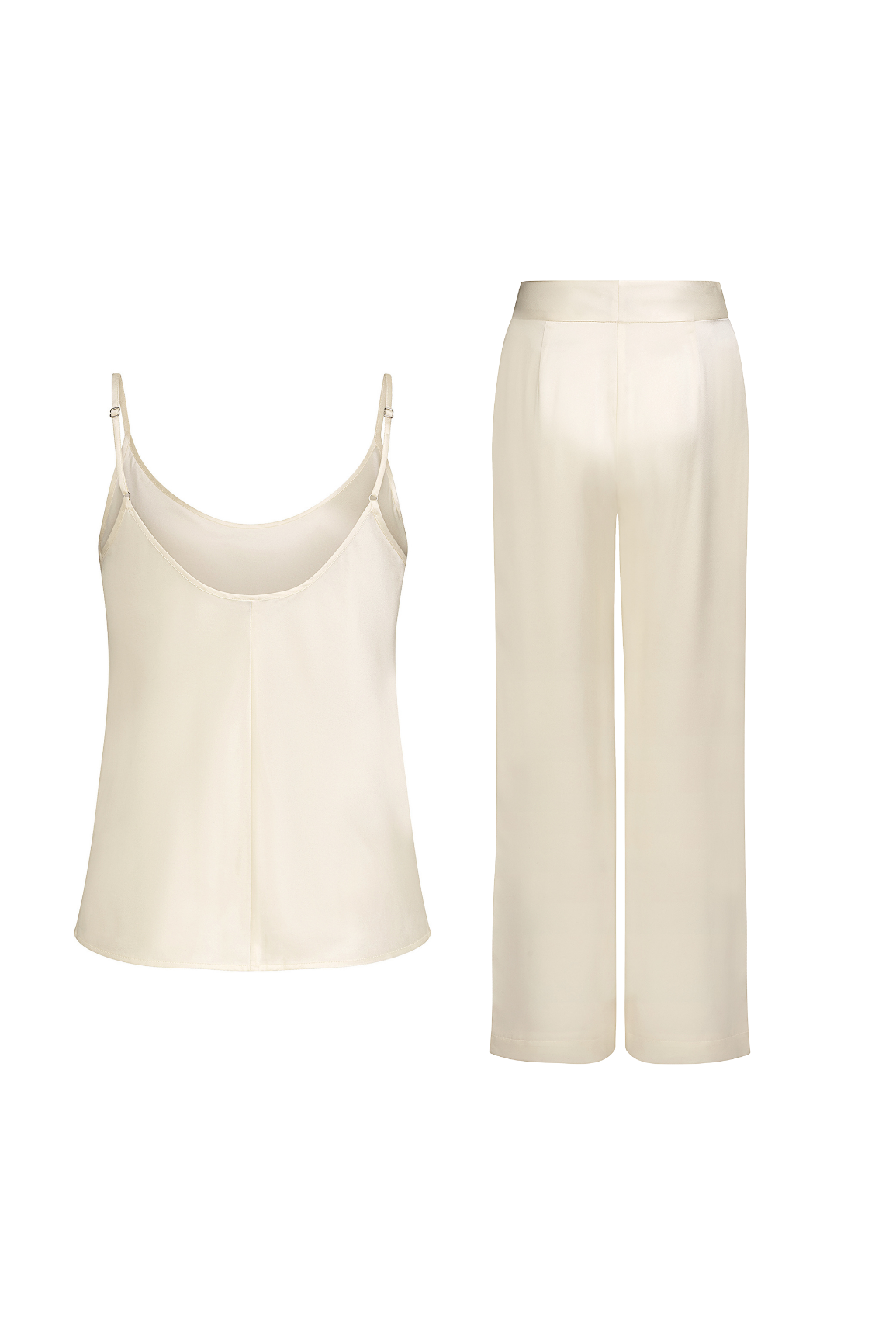 Silk Pants Set Ivory