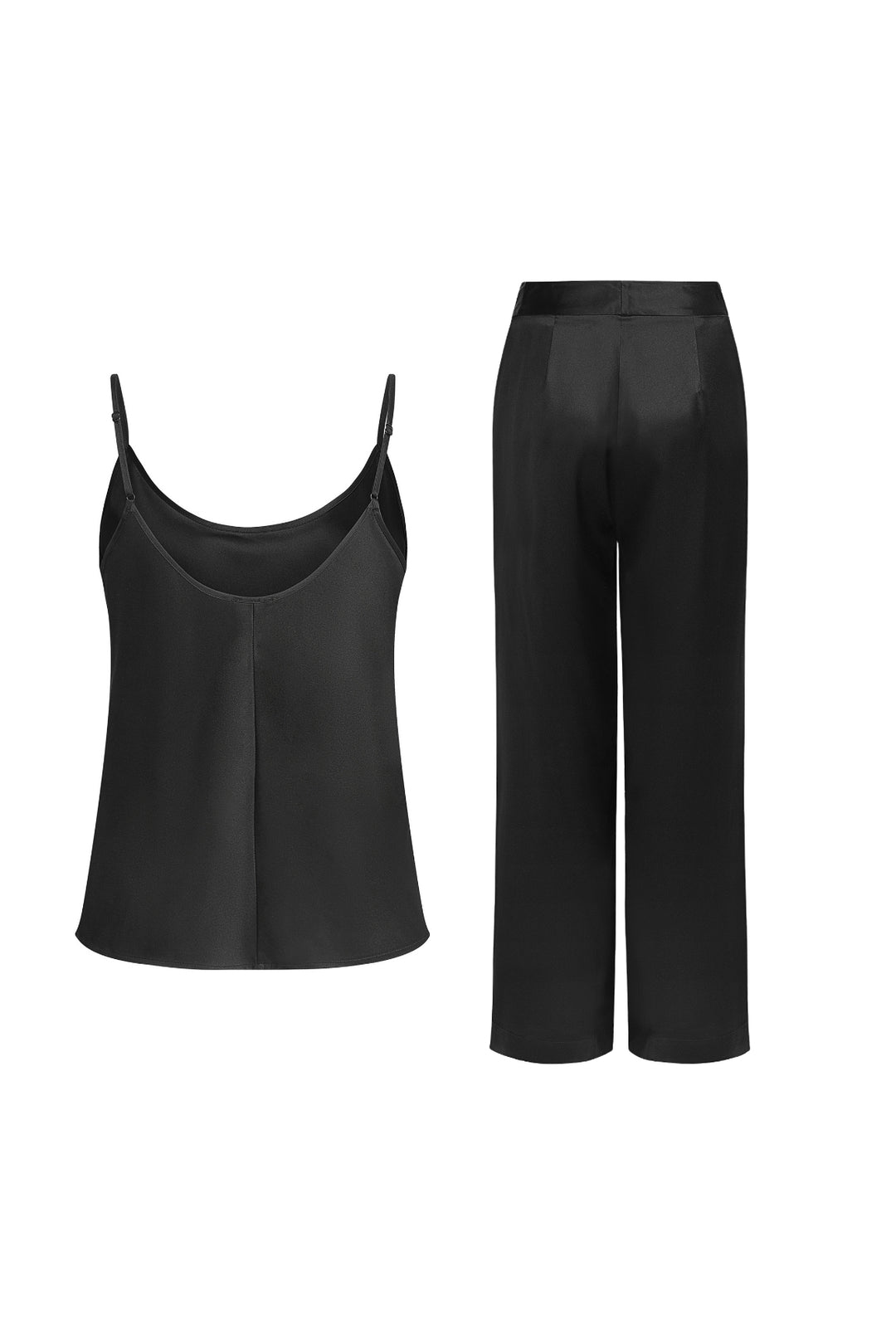 Silk Pants Set Black