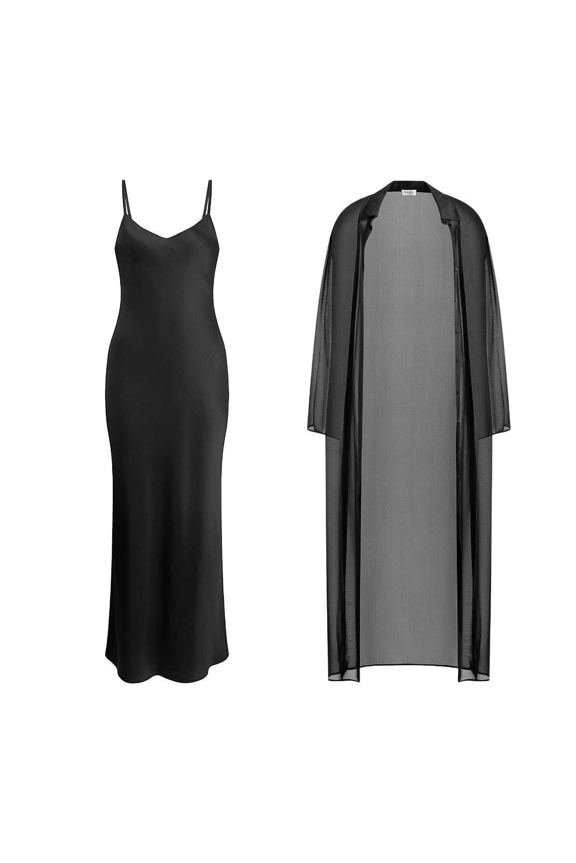 Silk Slip Set Maxi Black