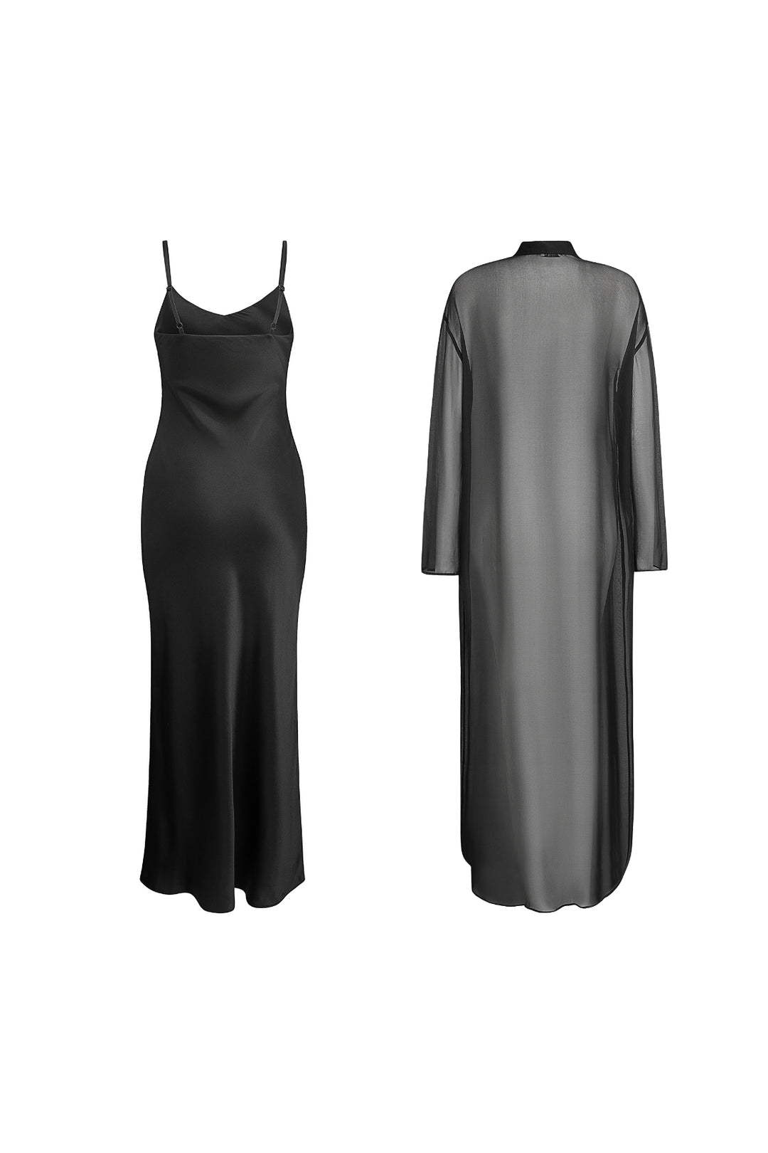Silk Slip Set Maxi Black