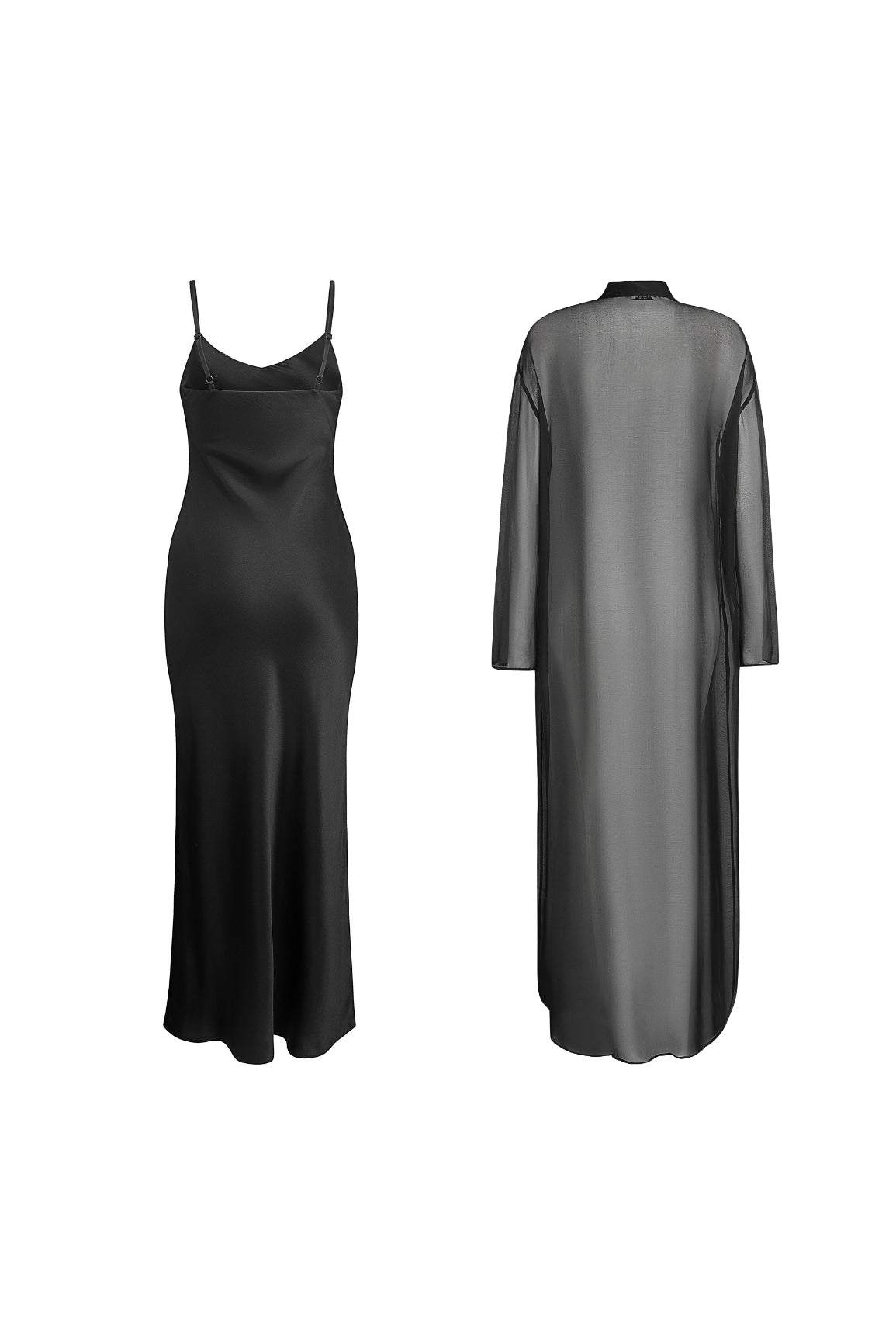 Silk Slip Set Maxi Black