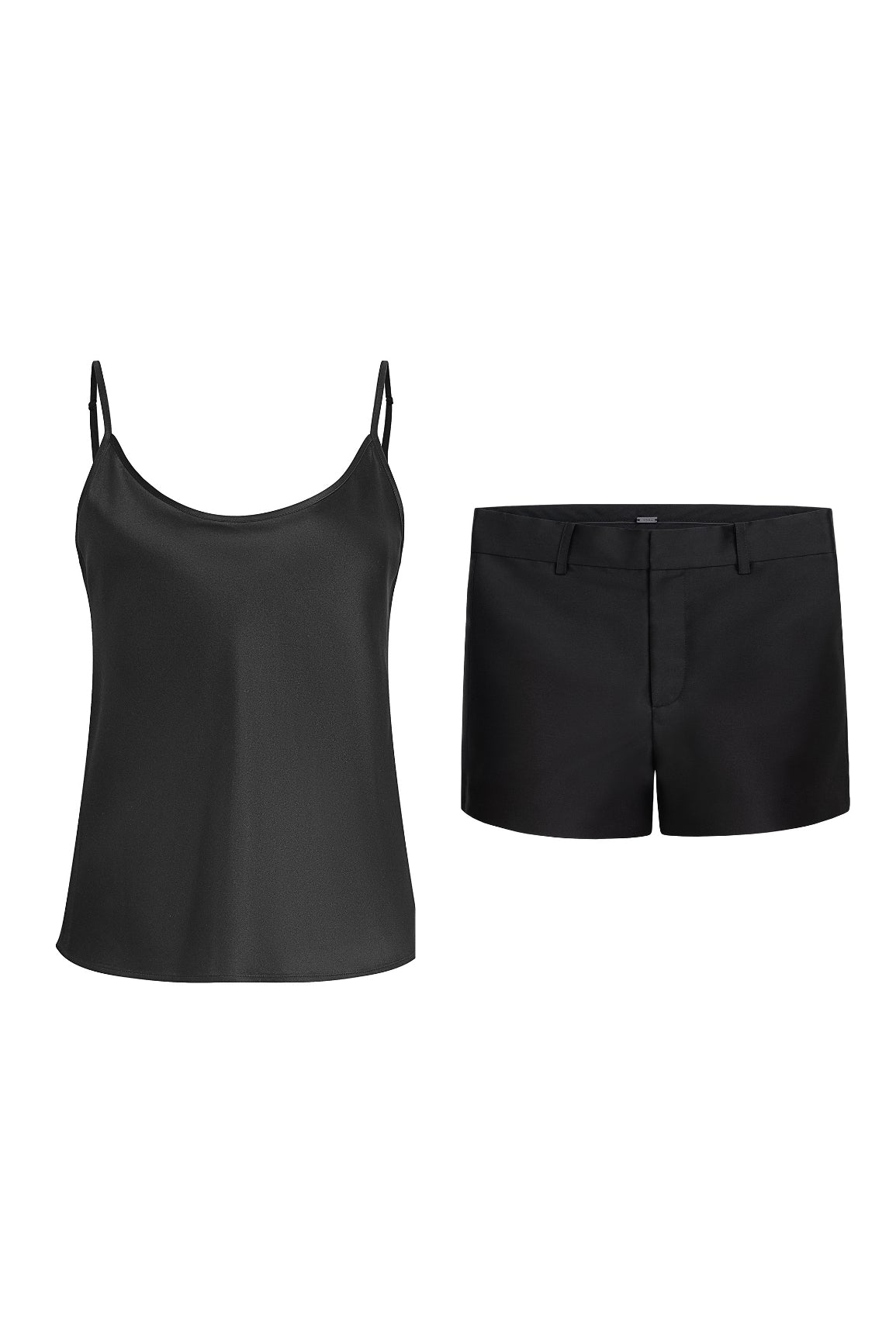 Silk Shorts Set Black