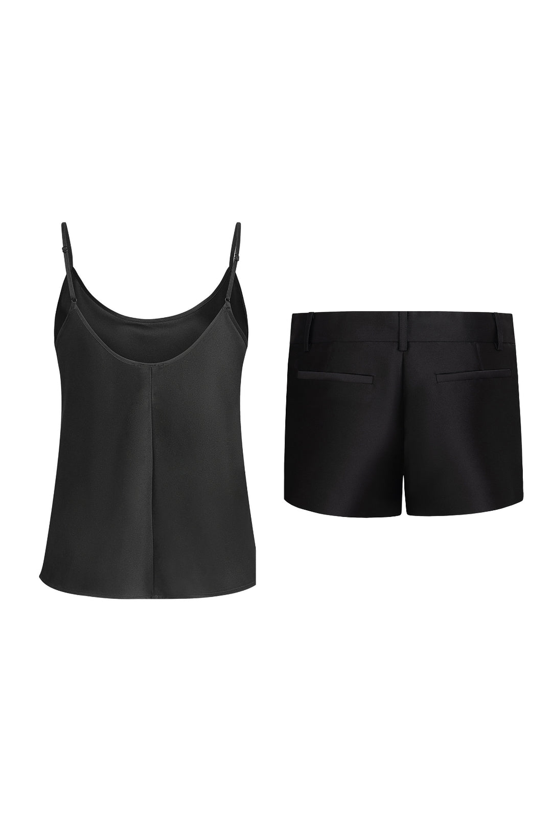 Silk Shorts Set Black