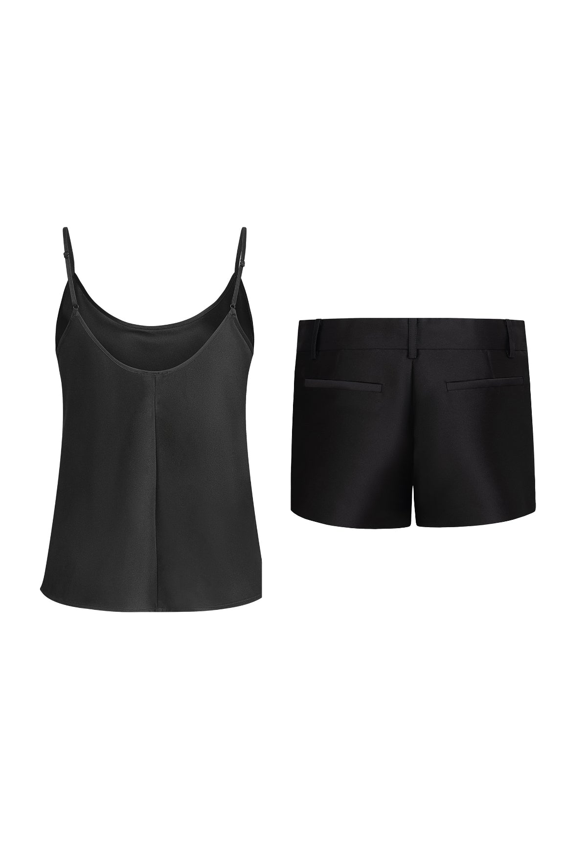 Silk Shorts Set Black