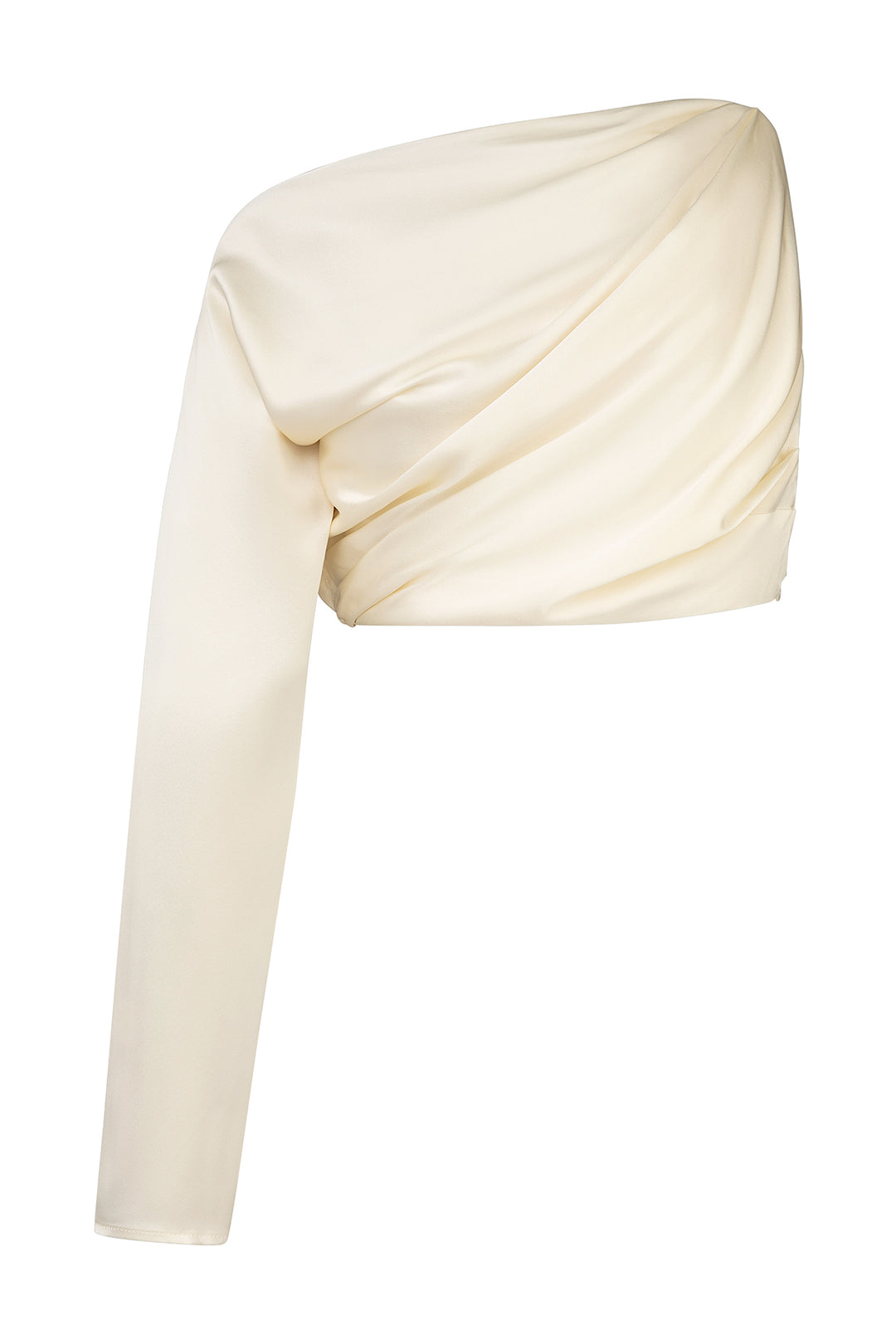 Ivory Silk Top Asymmetric