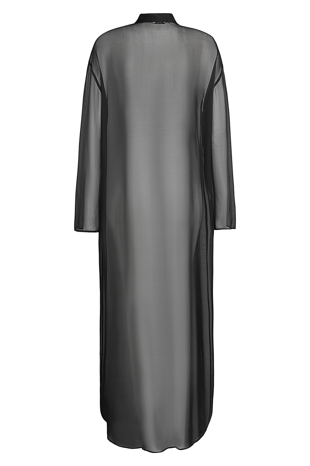 Black Silk Chiffon Blouse Maxi
