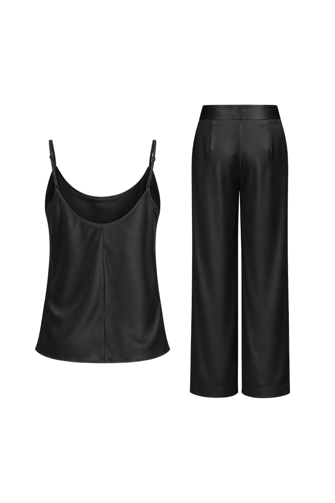 Black Silk Camisole & Pants Set