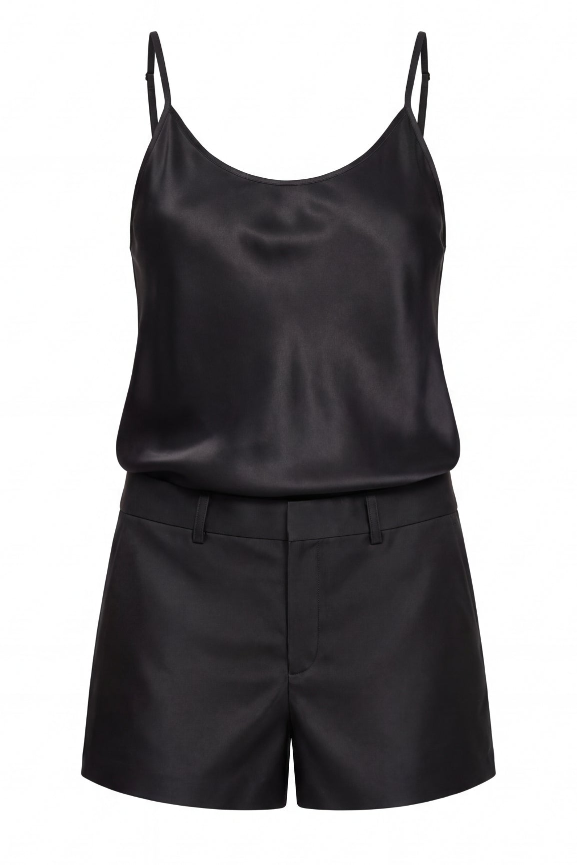 Black Silk Camisole & Shorts Set