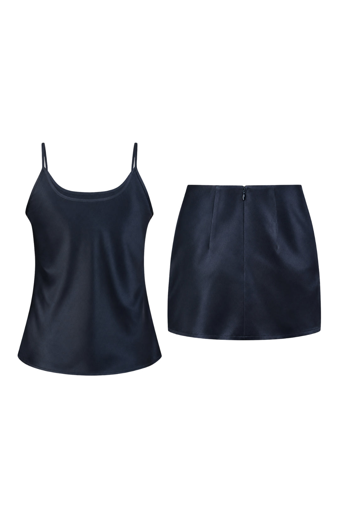 Midnight Silk Camisole & Skirt Set
