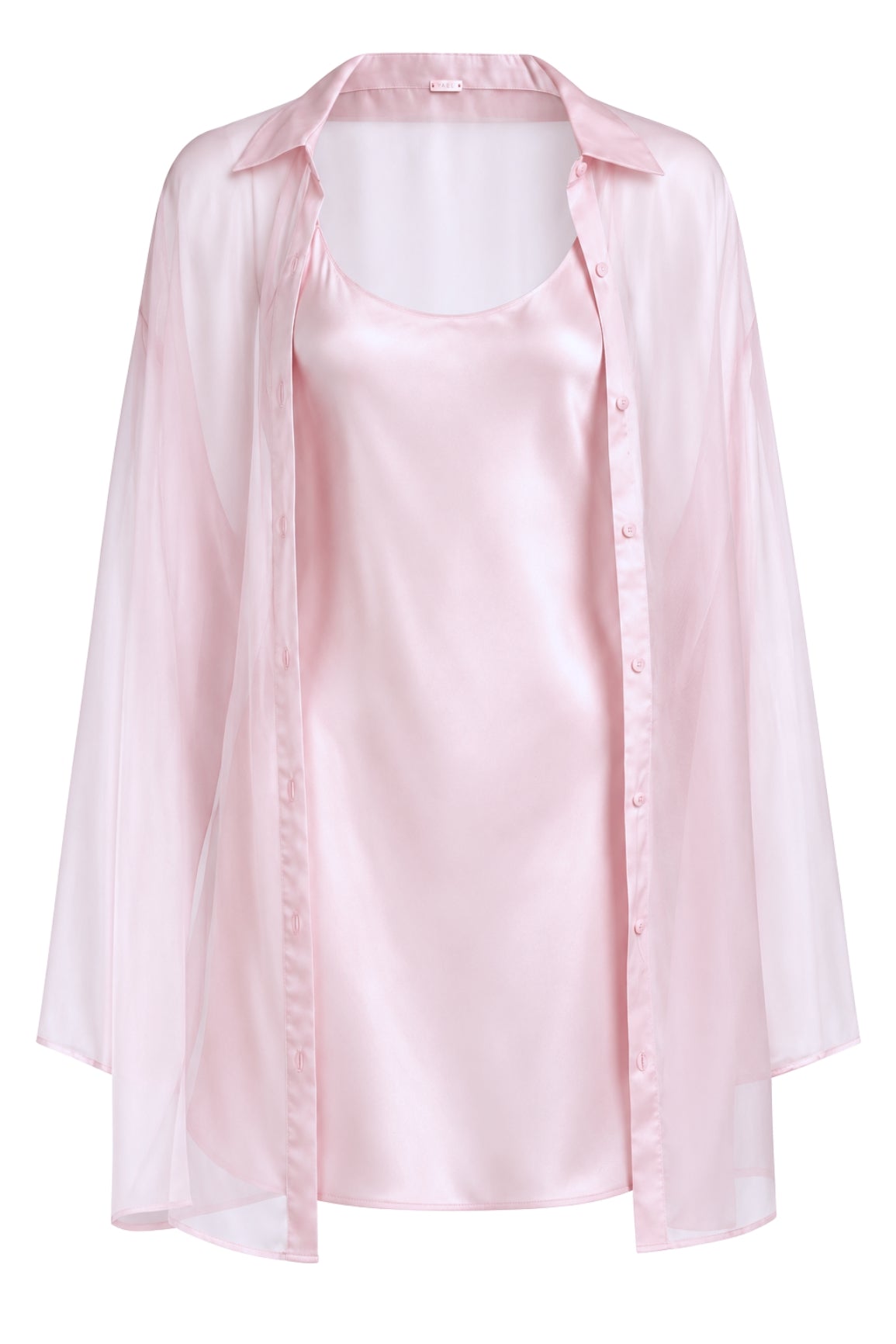 Sakura Silk Slip Dress & Chiffon Blouse Set Mini