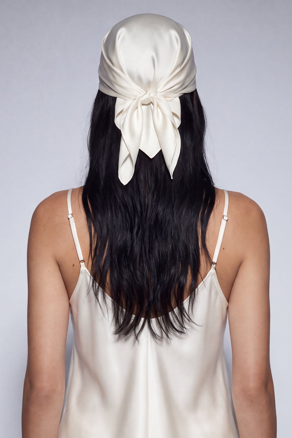 Ivory Silk Satin Scarf