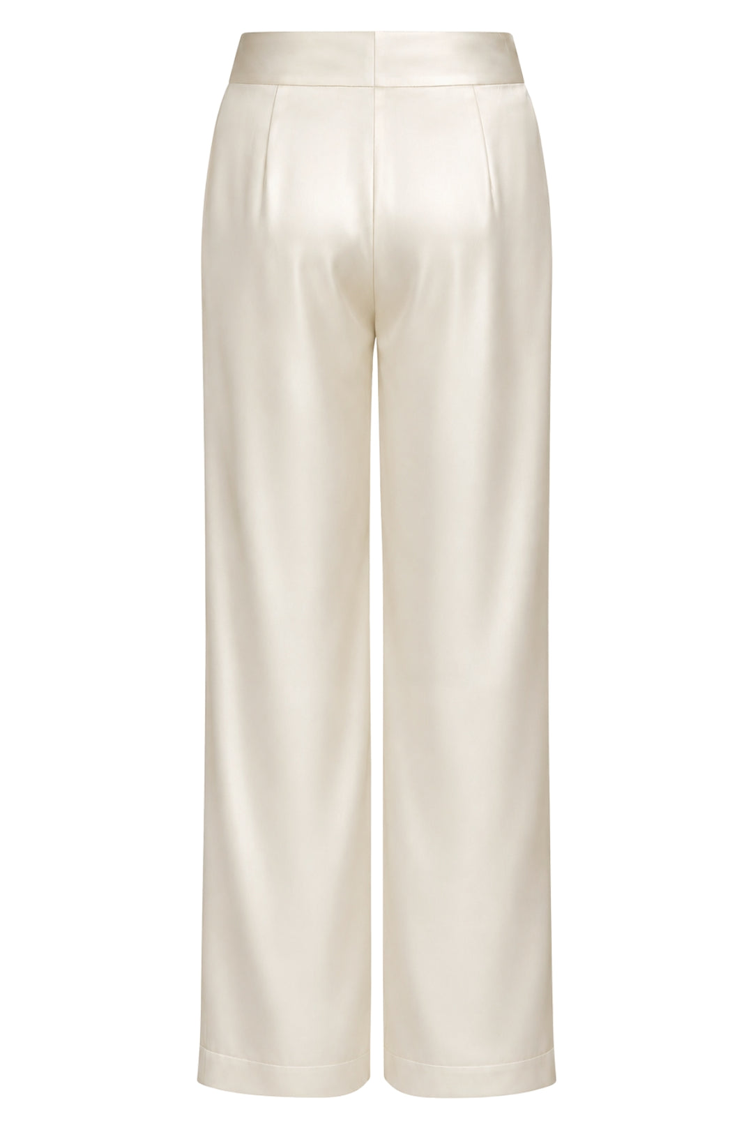 Ivory Silk Pants High-Waist