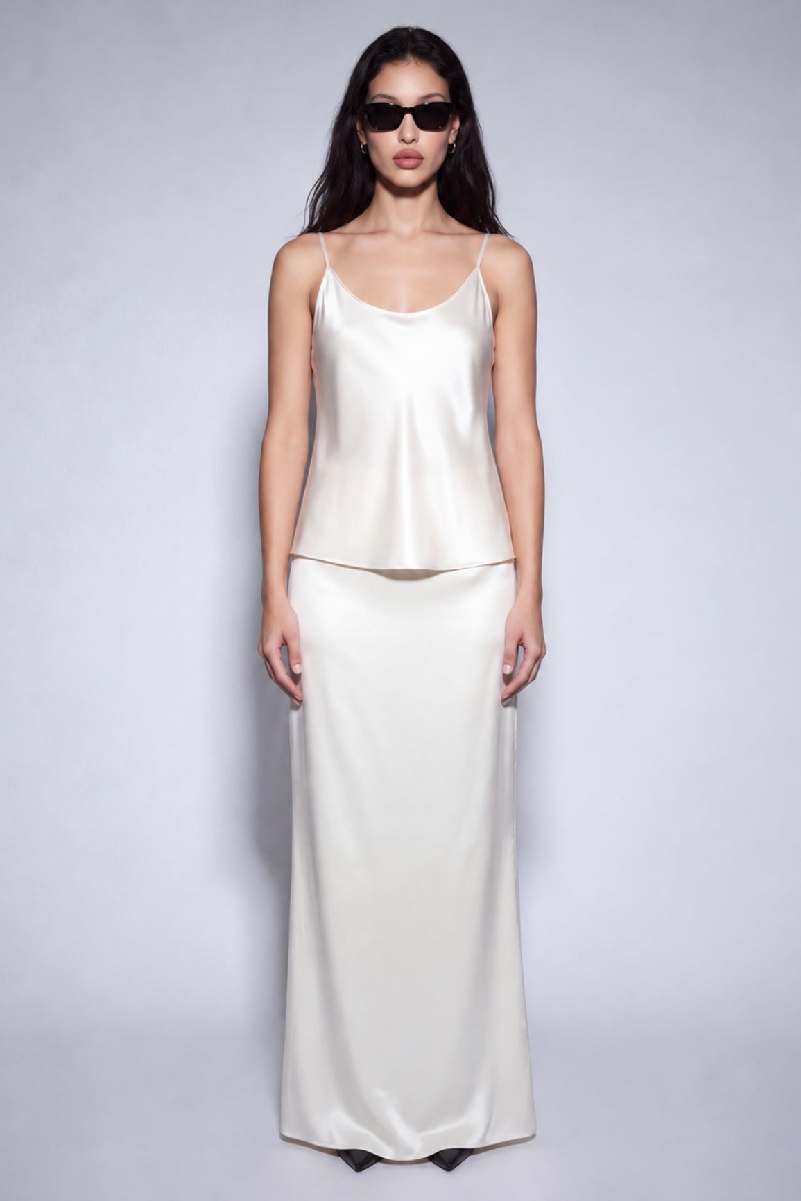 Ivory Silk Camisole & Skirt Set