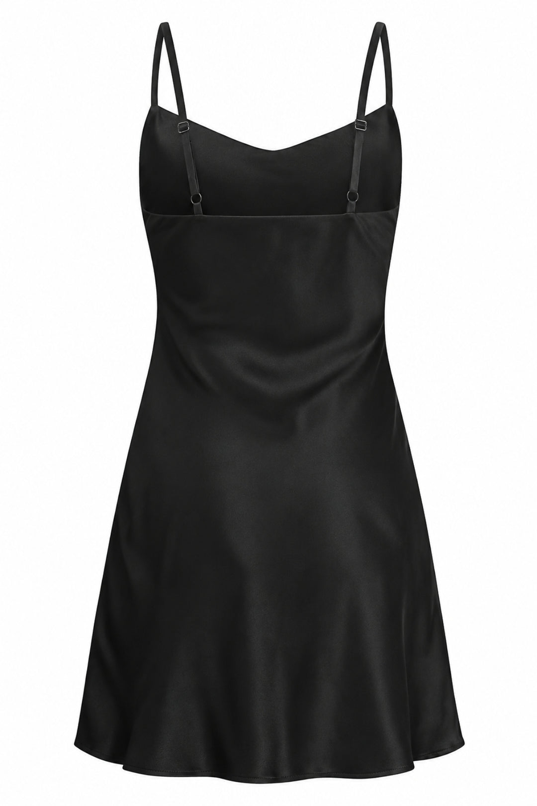 Black Silk Slip Dress Mini