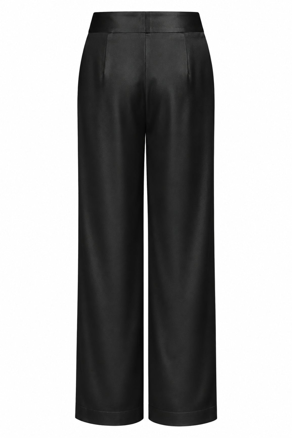 Black Silk Pants High-Waist