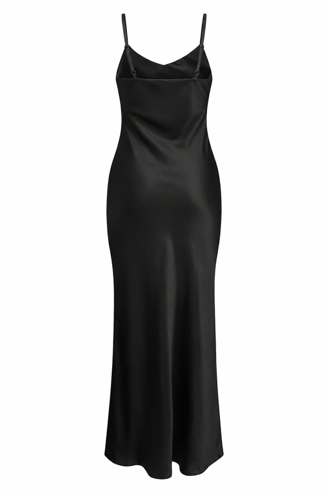 Black Silk Slip Dress Maxi