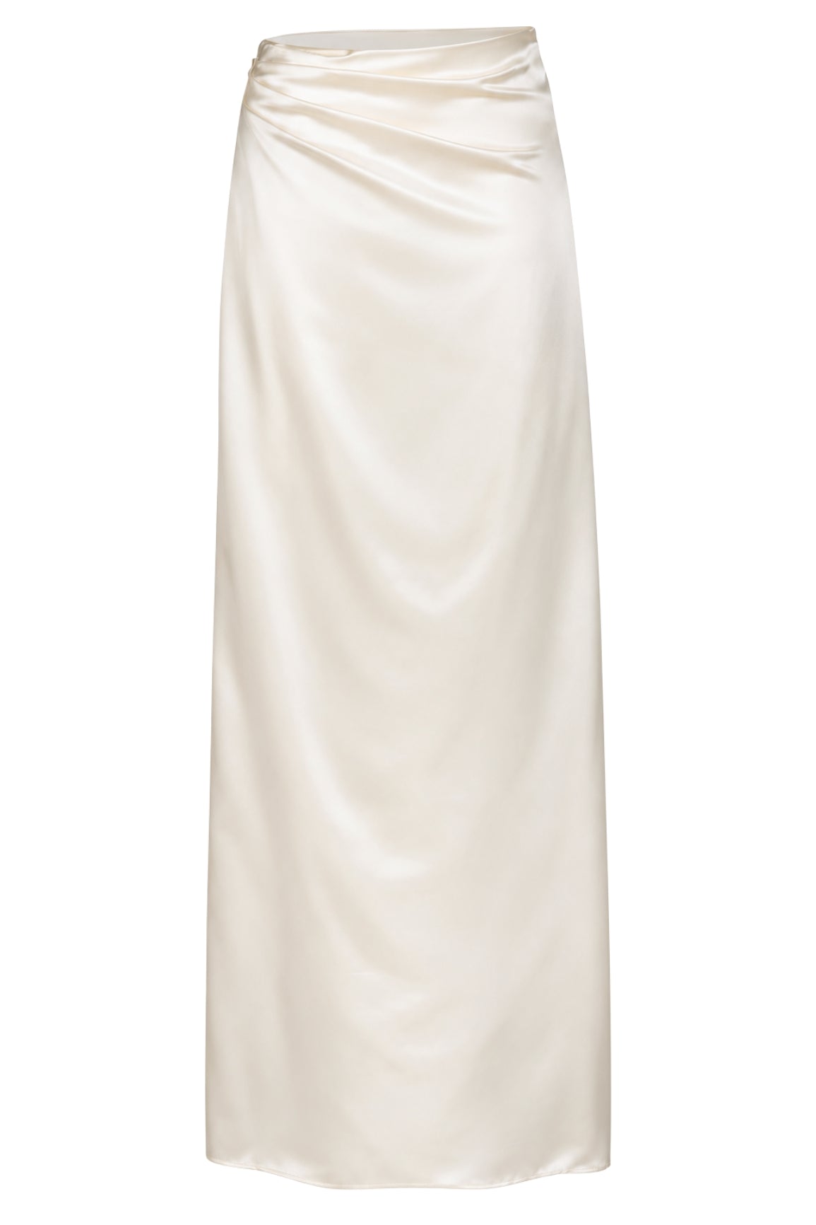 Ivory Silk Skirt Asymmetric