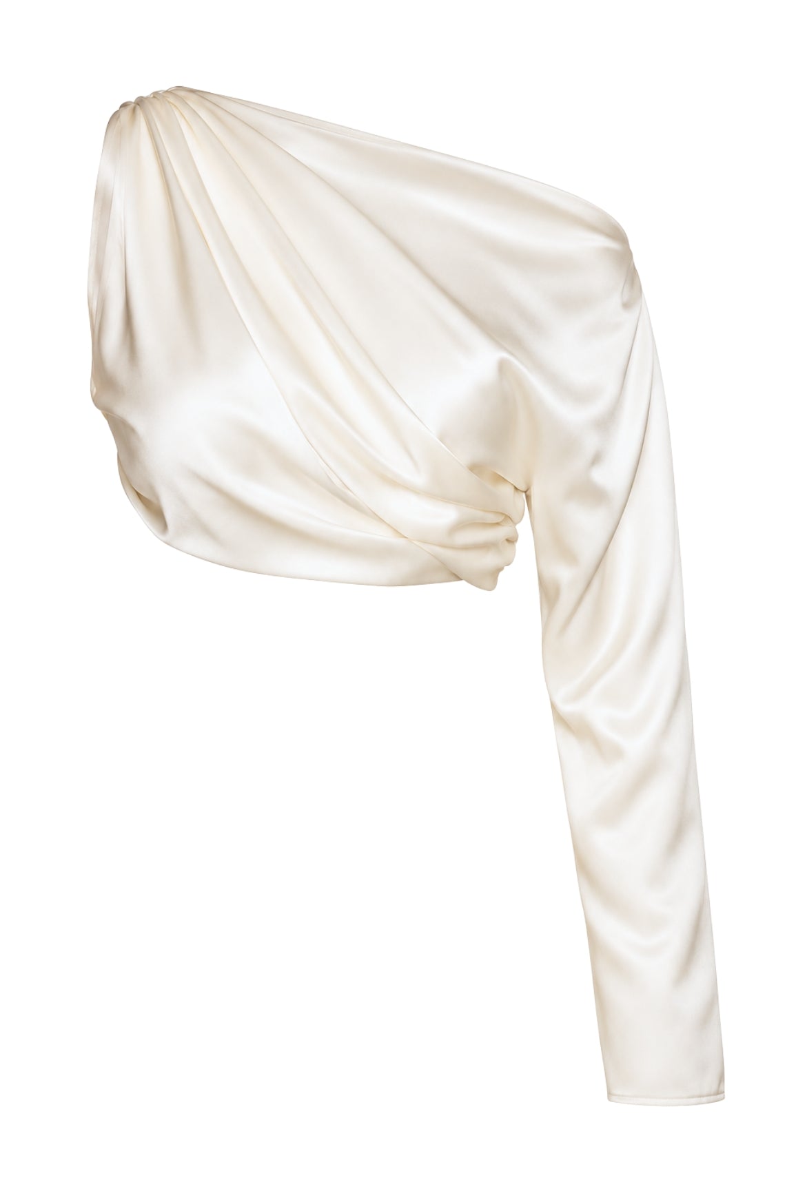 Ivory Silk Top Asymmetric