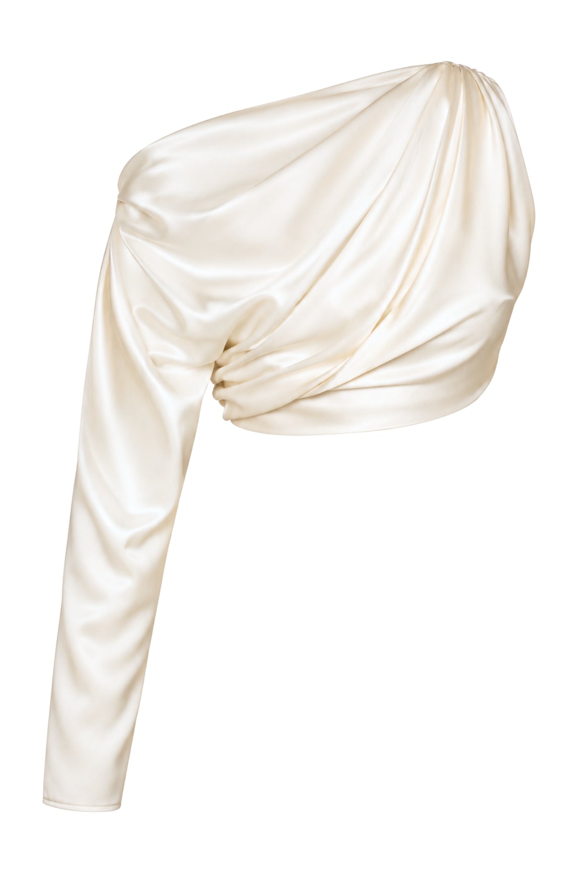 Ivory Silk Top Asymmetric