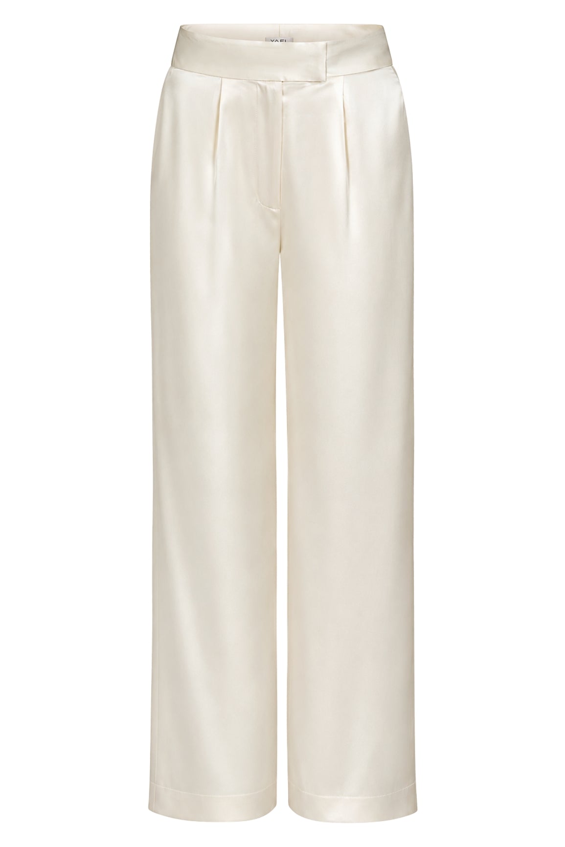 Ivory Silk Pants High-Waist