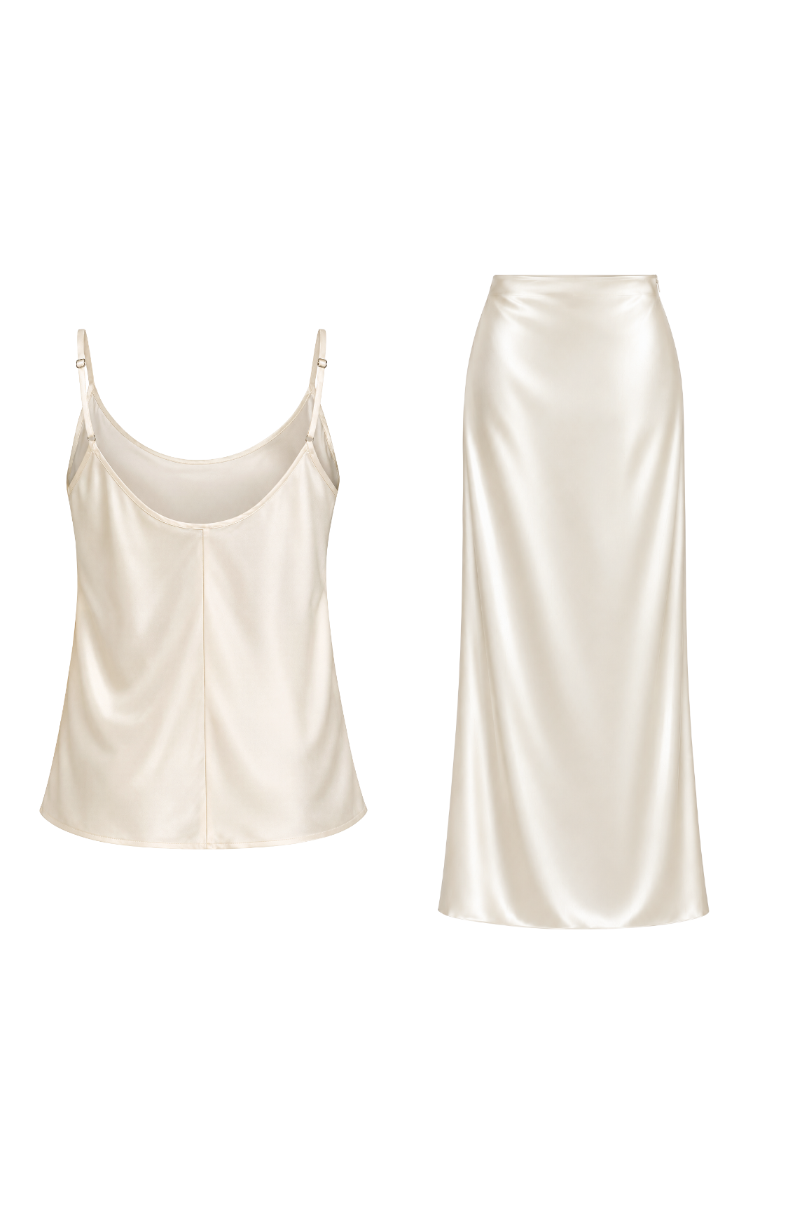 Ivory Silk Camisole & Skirt Set