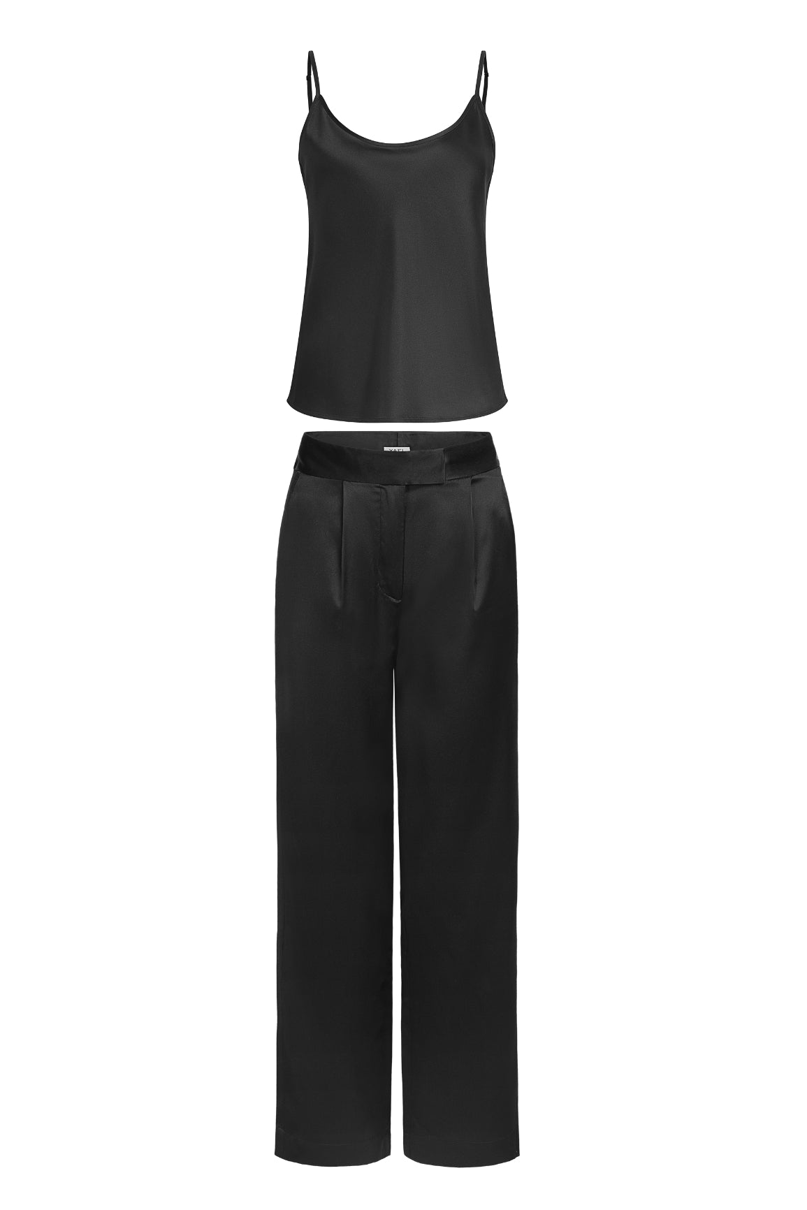 Black Silk Pants Set