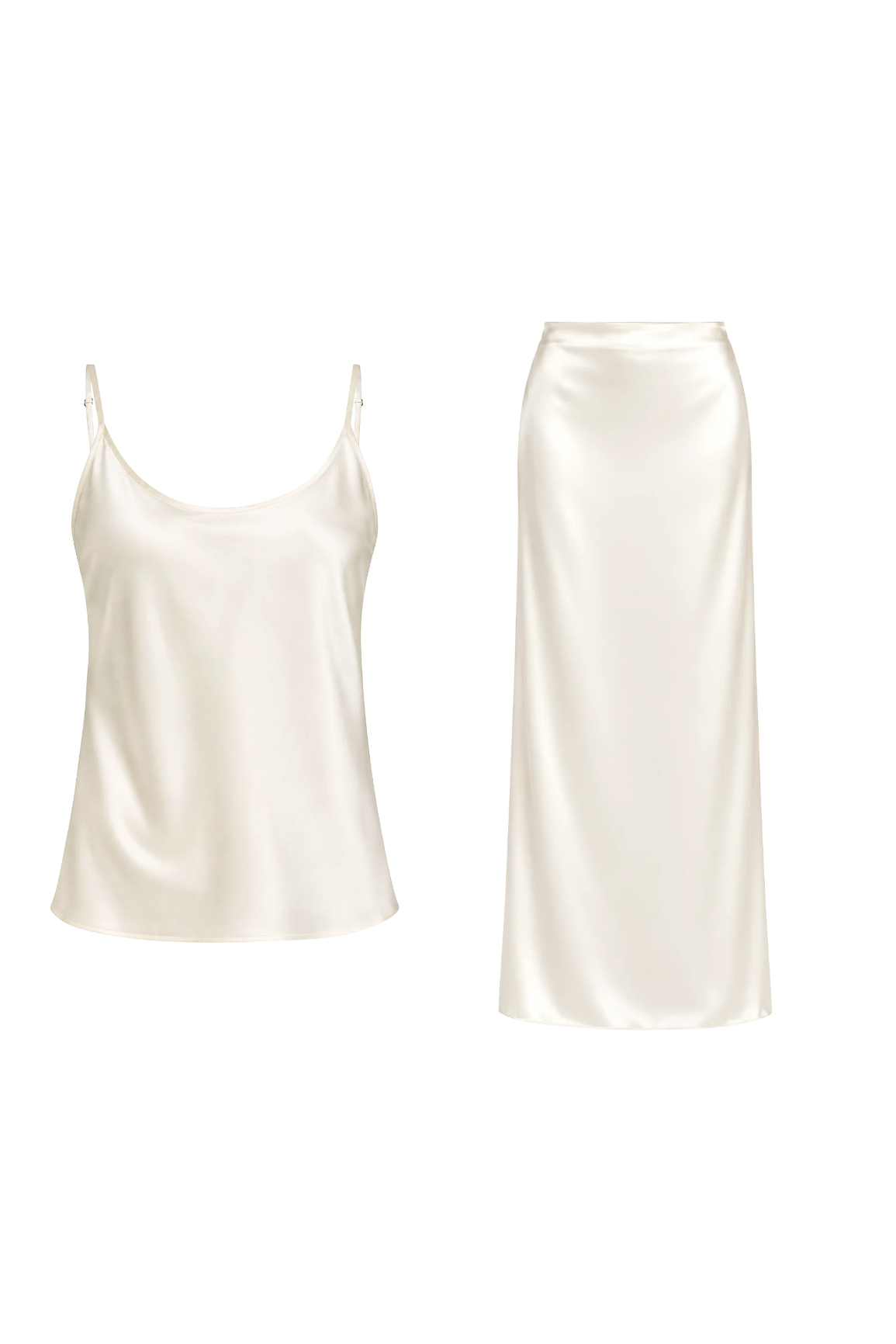 Ivory Silk Camisole & Skirt Set