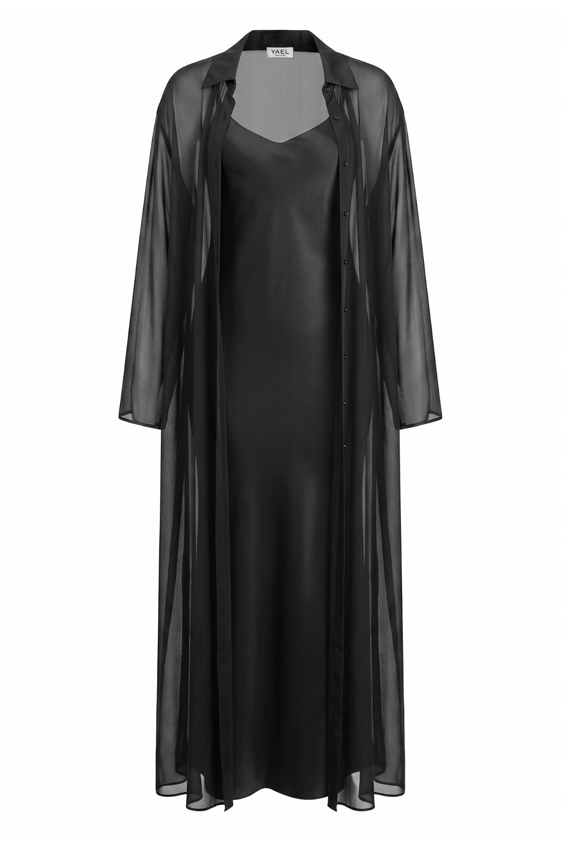 Black Silk Slip Set Maxi