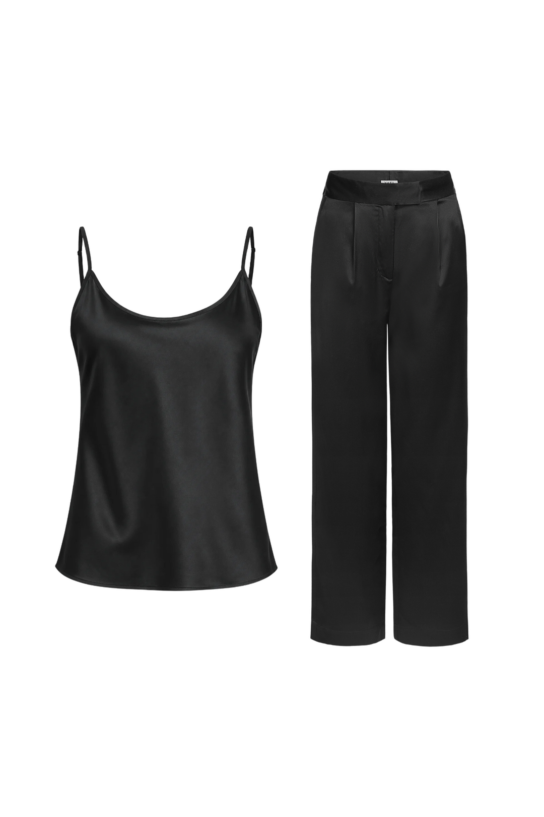 Black Silk Camisole & Pants Set
