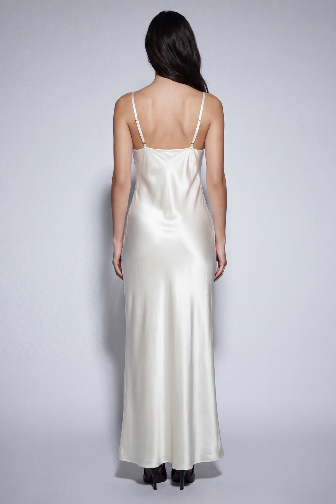 Ivory Silk Slip Dress Maxi