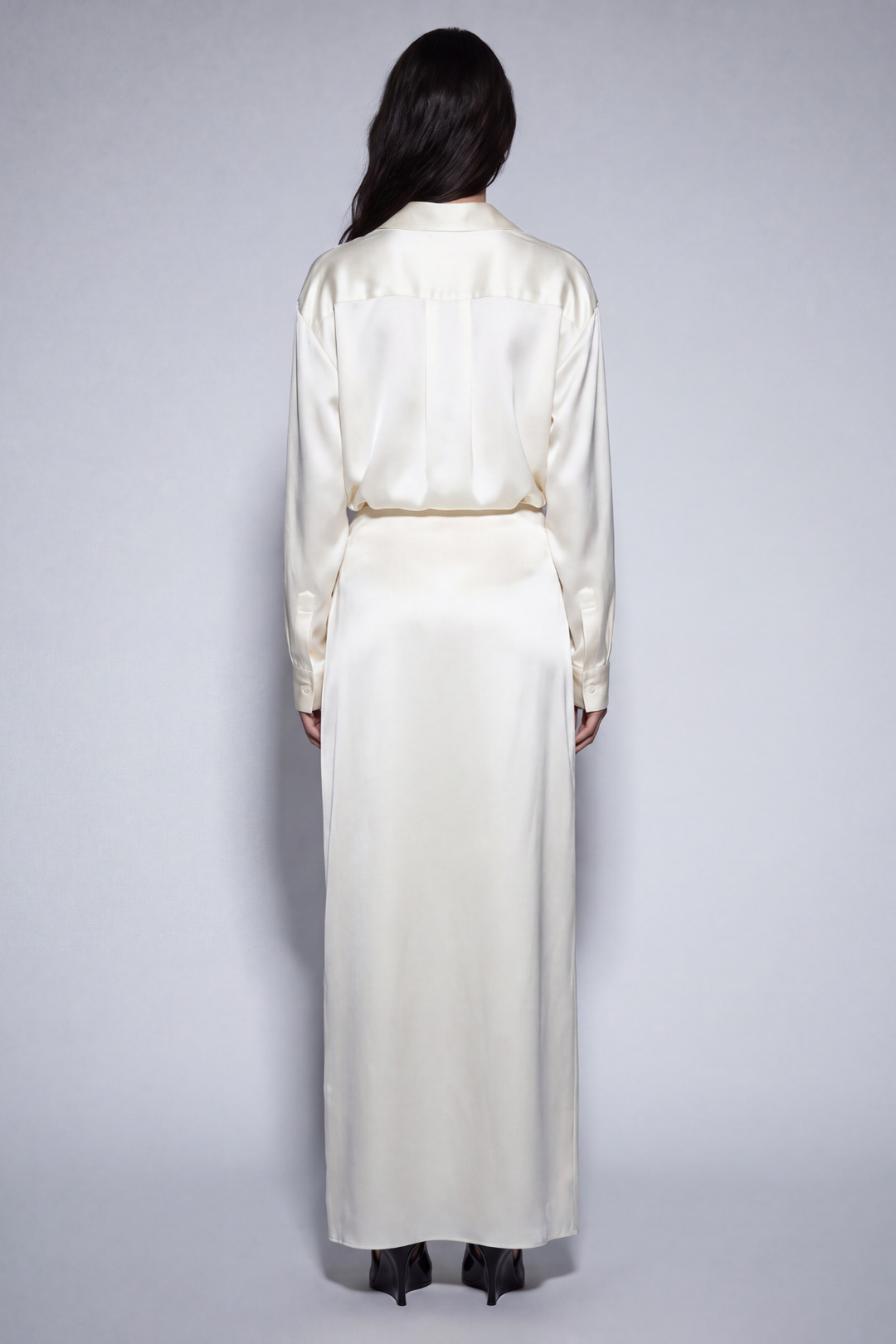 Ivory Silk Skirt Maxi