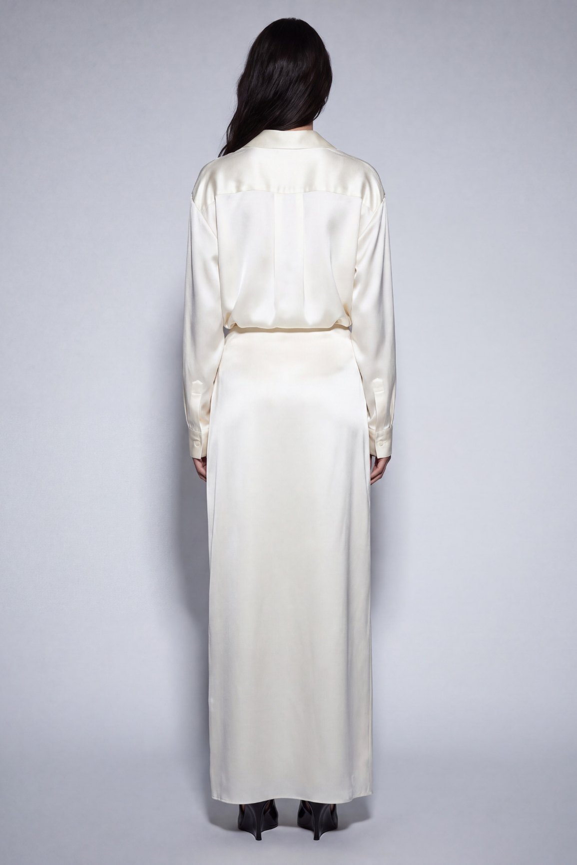 Ivory Silk Skirt Maxi