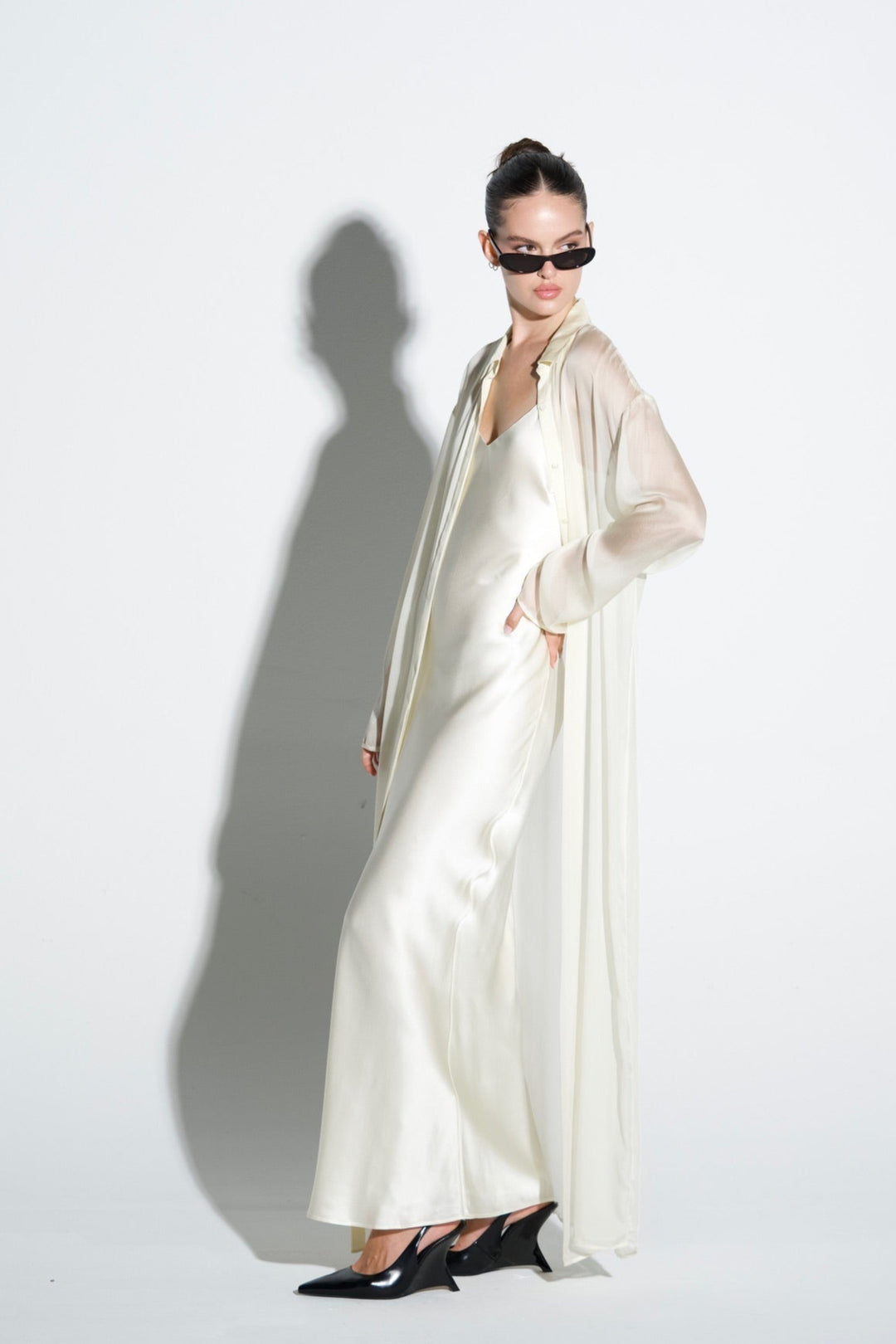 Silk Chiffon Blouse Long