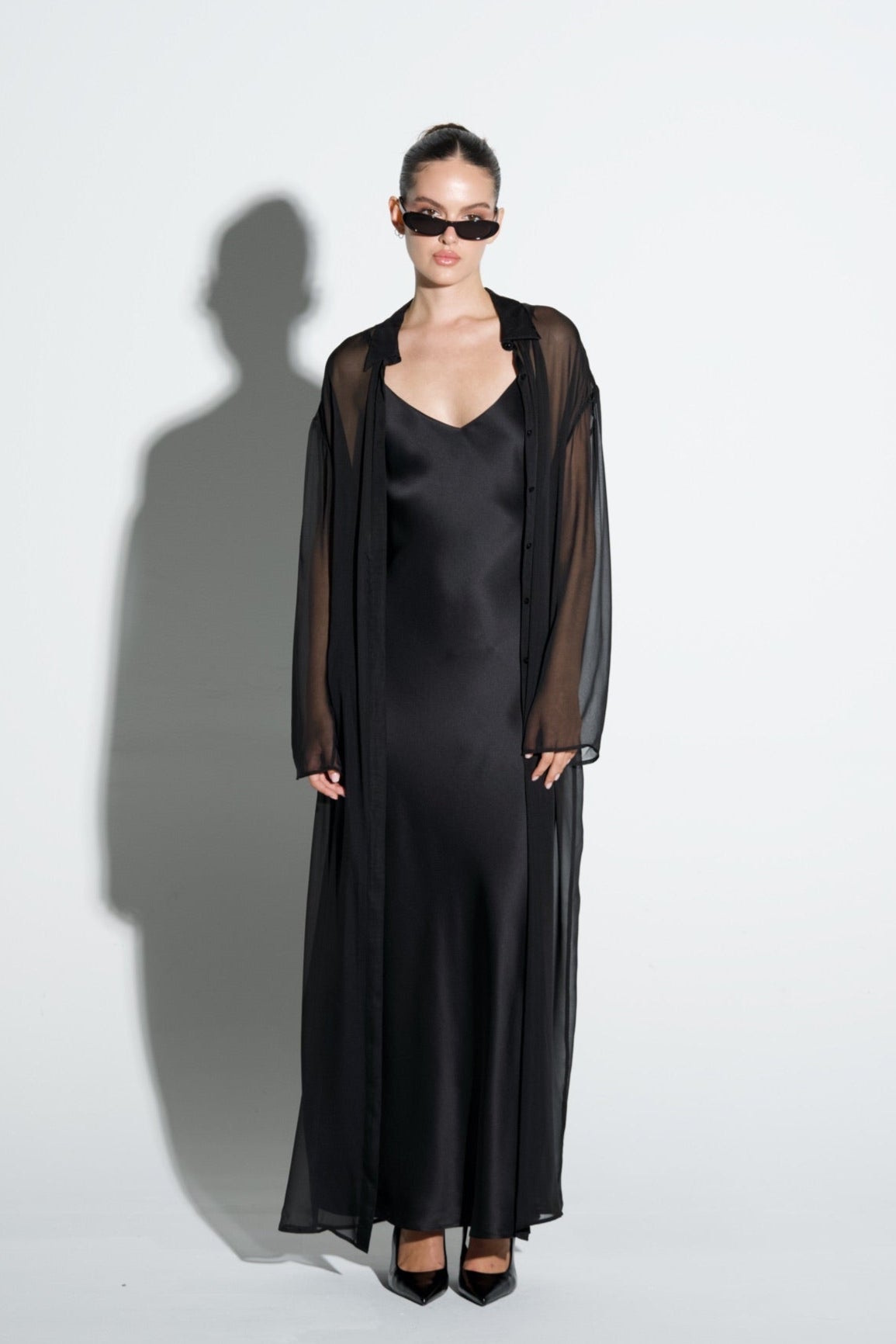 Silk Chiffon Blouse Long