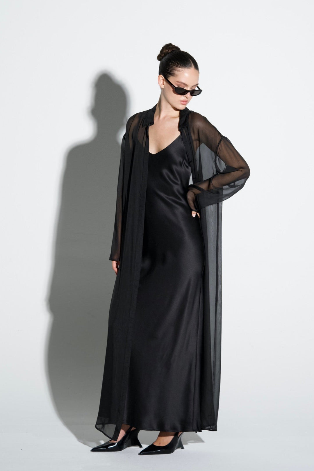 Silk Chiffon Blouse Long