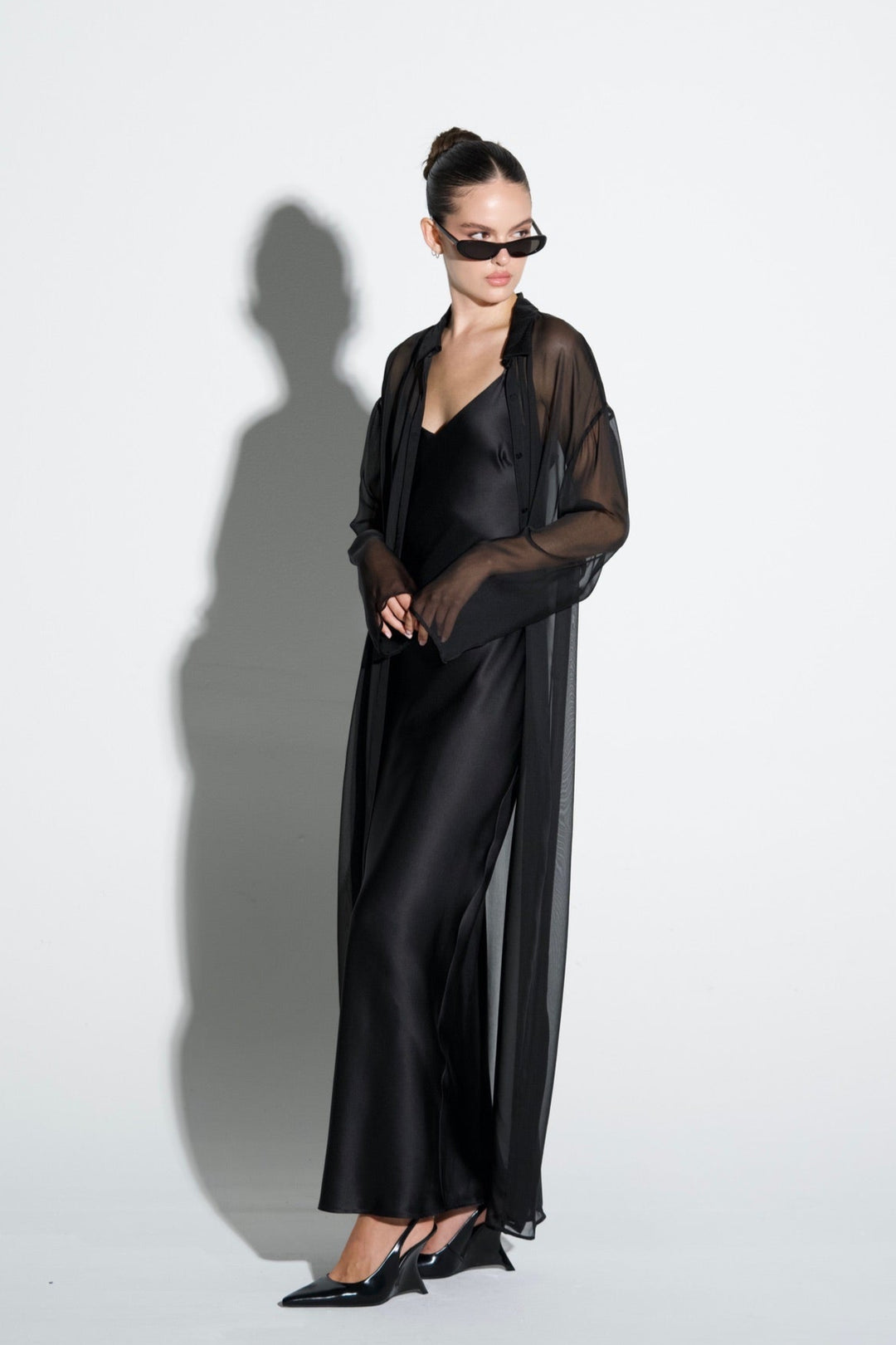 Silk Chiffon Blouse Long