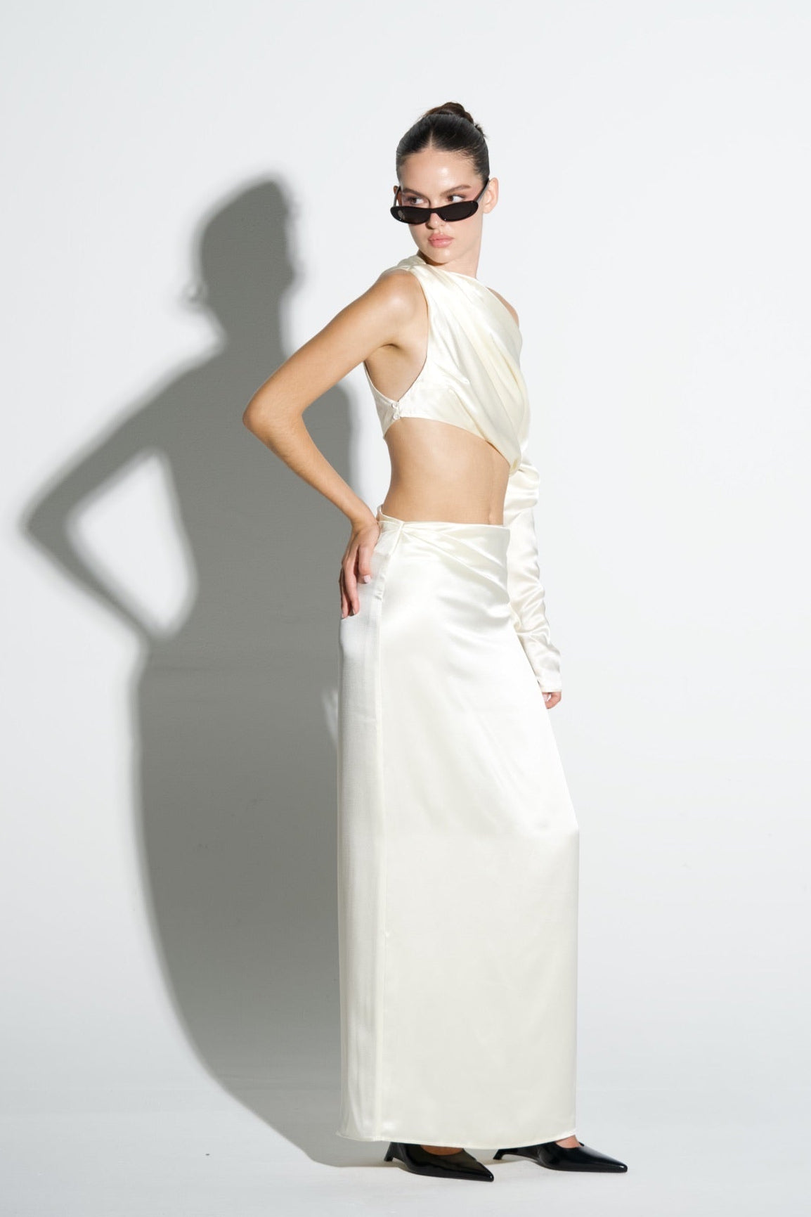 Silk Asymmetric Skirt