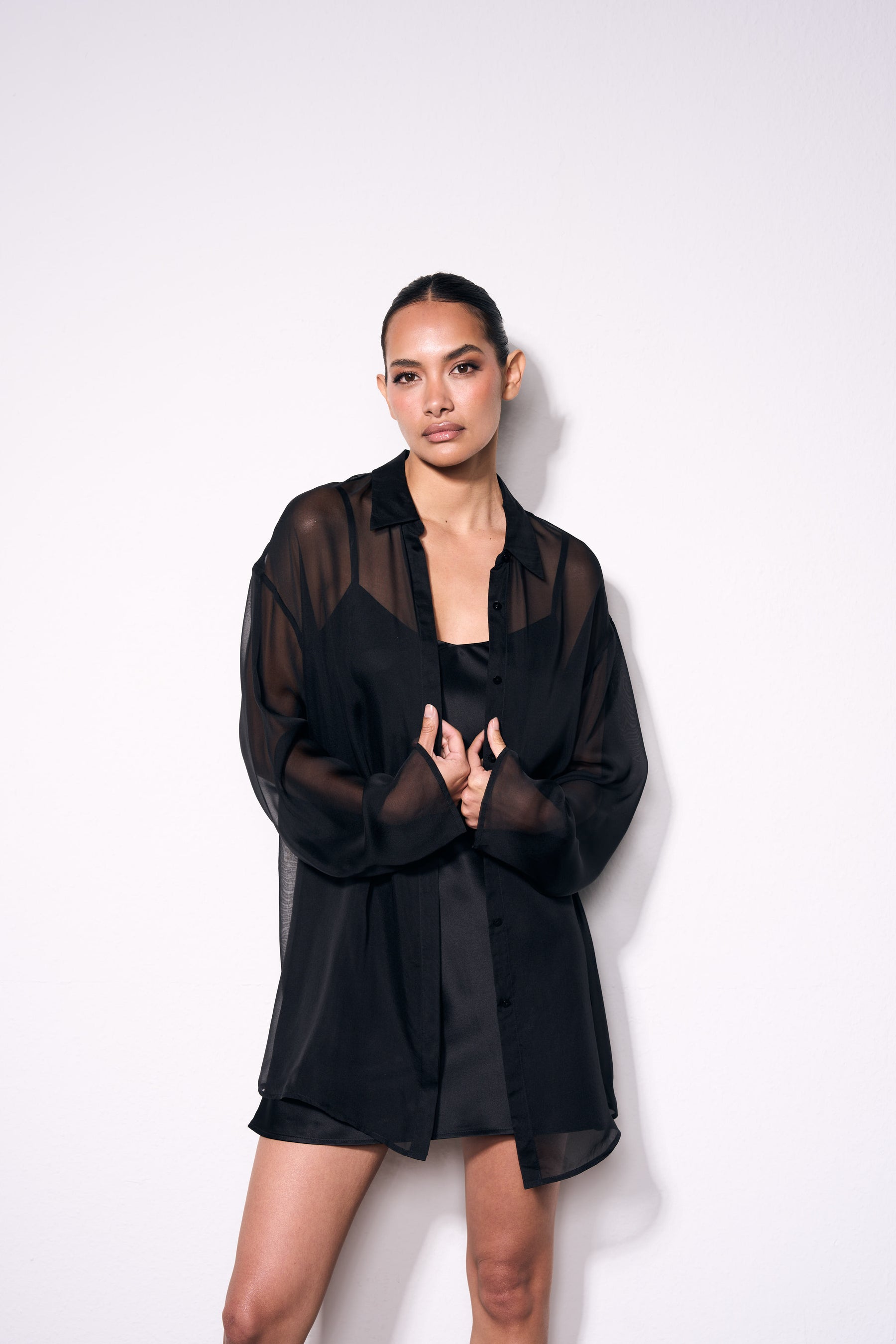 Silk Chiffon Blouse Short