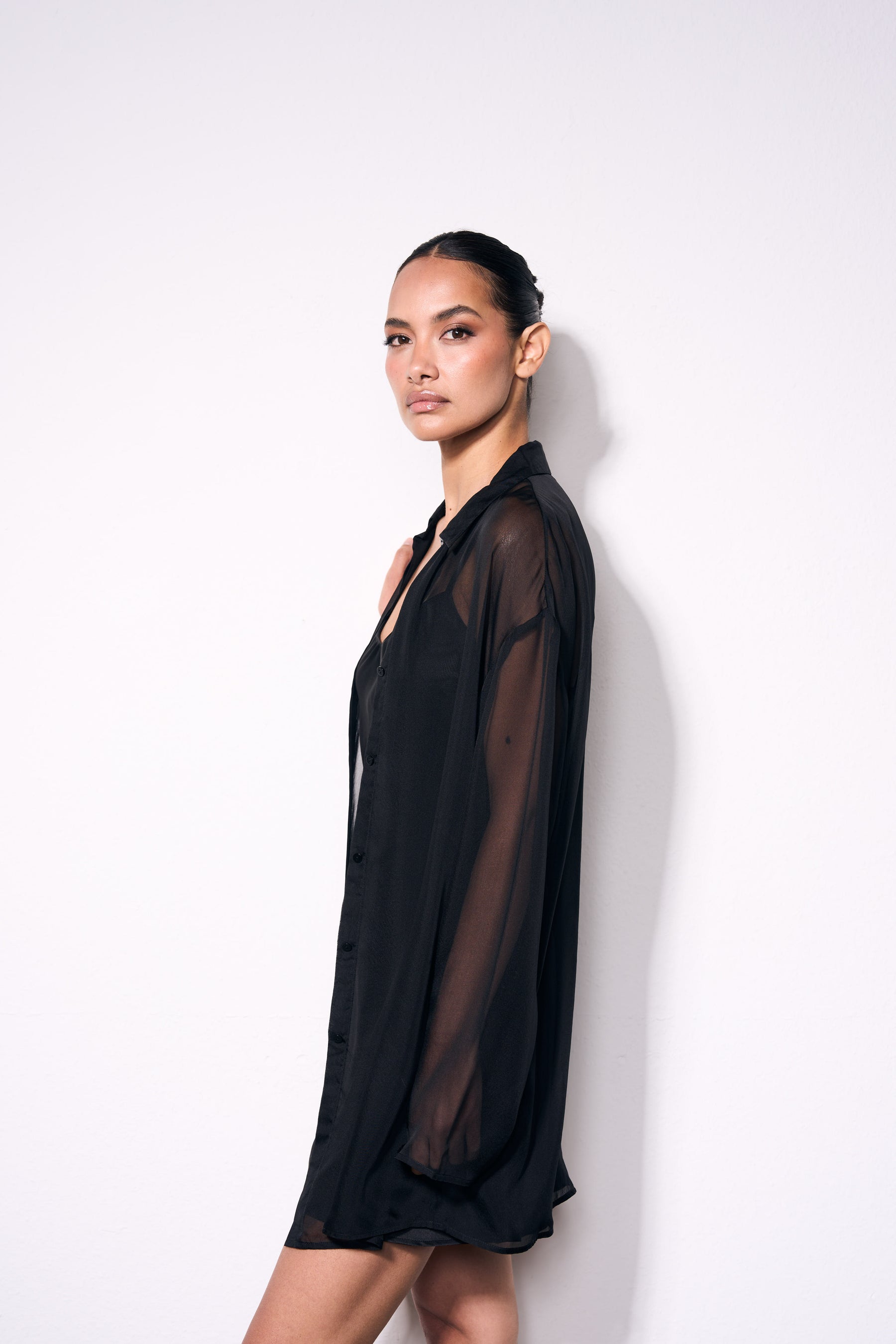 Silk Chiffon Blouse Short