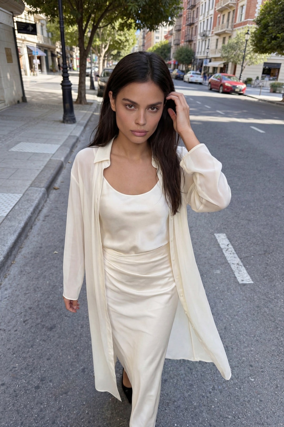 Silk Chiffon Blouse Maxi