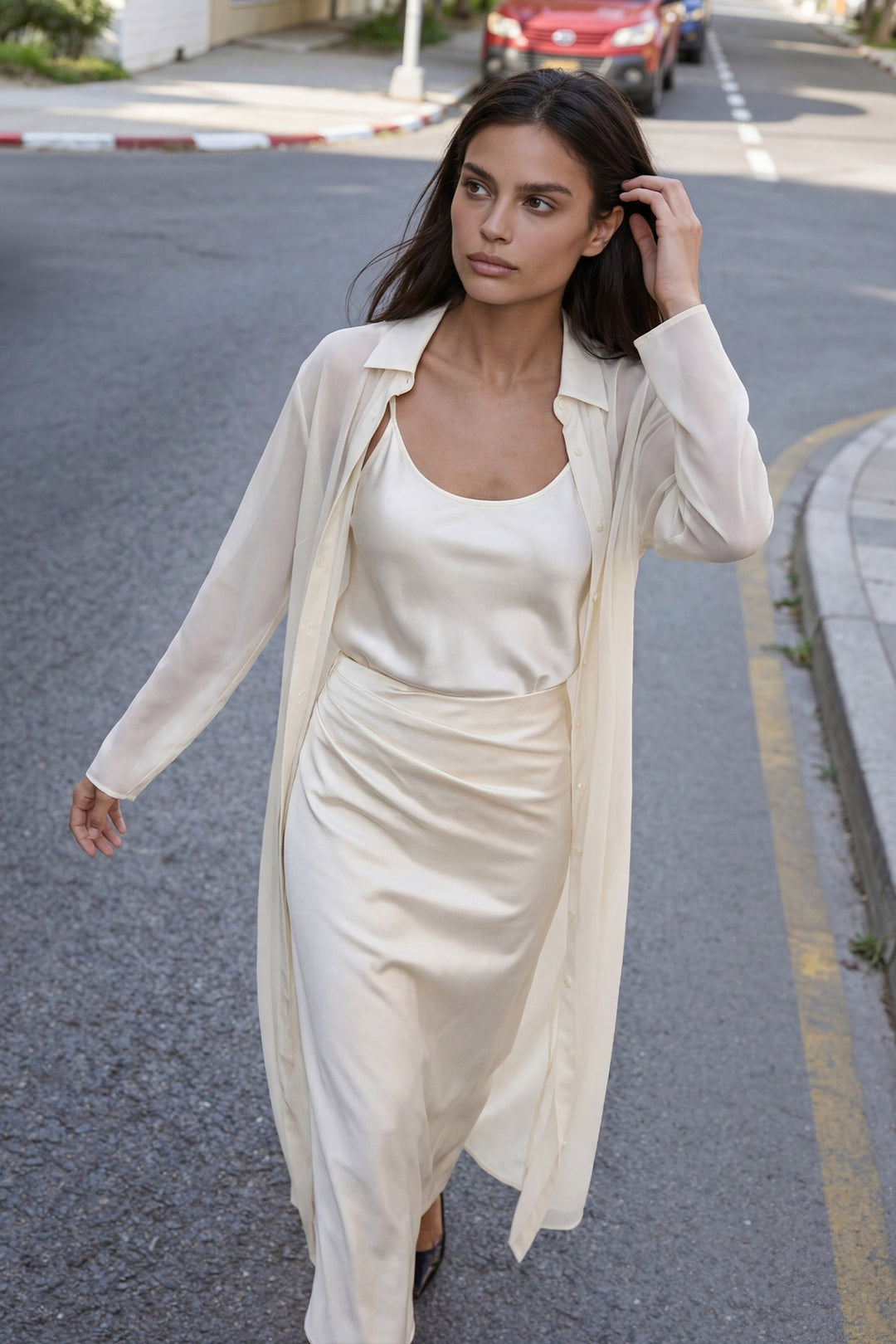 Silk Asymmetric Skirt